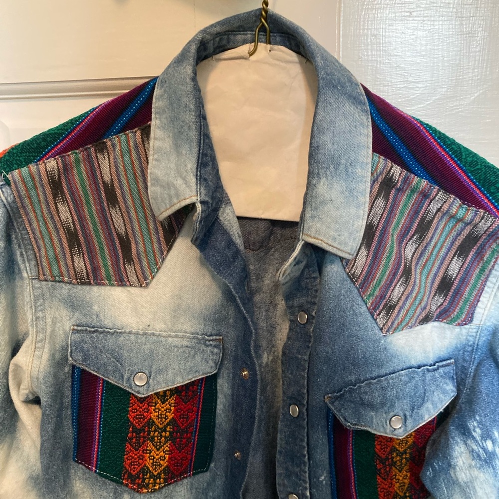 Mixed rainbow denim jacket
